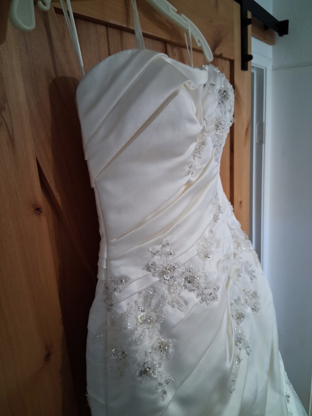 Ivory Beaded Strapless Women's Dress